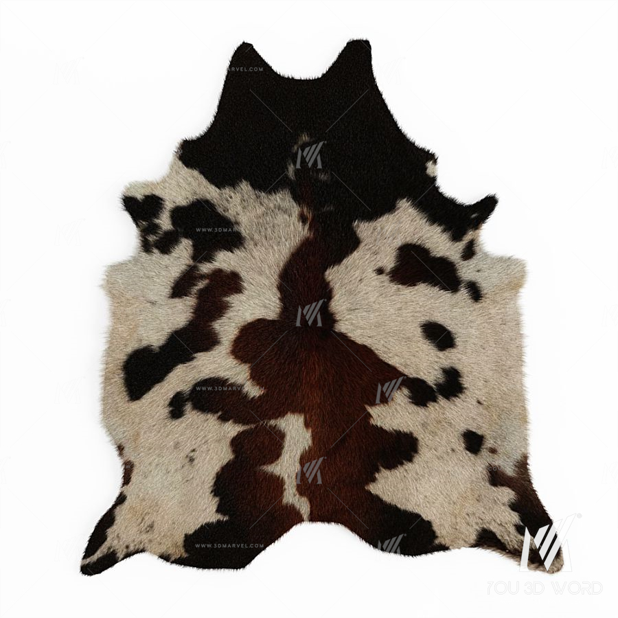 Black and Brown Spotted Cowhide Rug